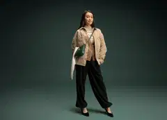 WKLY. miesten vakosamettinen paitatakki loose fit 194W312673 - Sand - 7