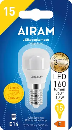 Airam led T26 827 160lm E14 signal, opaali - 2