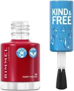 Rimmel Kind & Free Clean Nail Polish 8ml, 156 Poppy Pop Red kynsilakka - 2