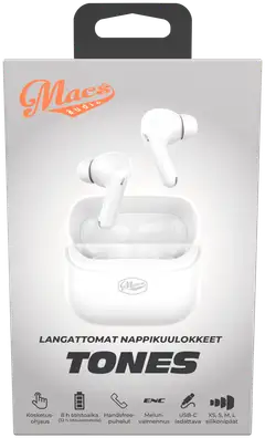 Macs langattomat nappikuulokkeet Tones valkoinen - 3
