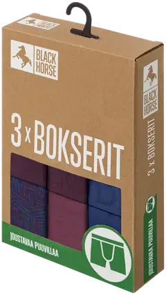 Black Horse miesten bokserit 3-pack I153 - DarkMaroon - 3