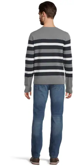 House miesten raidallinen neulepusero 195H032605 - Grey-black-white stripe - 3