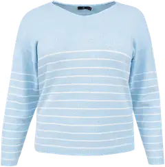 House naisten raidallinen neulepusero 213HP16145, D-mitoitus - Lt blue - 1