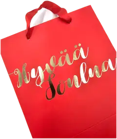 J.K. Primeco lahjakassi M Hyvää joulua kultafolio punainen - 2