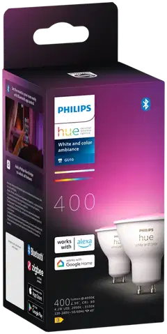Philips Hue GU10 kohdelamppu 4.2W 2000-6500K 400LM säädettävä lämpimästä viileään 2 kappaletta - 2