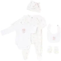 TEX BABY vauvojen veluurisetti 5 osaa Siili I990791 - Off white - 1
