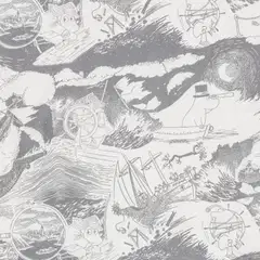 Moomin Arabia Muumi tyynyliina 50x60cm Purjehdus harmaa GOTS - 3