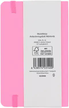 Muistikirja A6 pinkki - 2