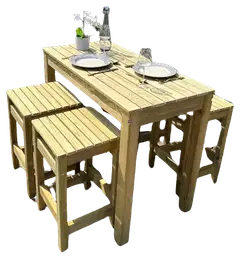 Birgitta baaripöytä 60x120cm, kestopuu vihreä - 4