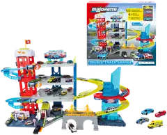 Majorette - Double Track Garage, nelikerroksinen autotalli ja 4 autoa, 7,5 cm, die-cast, moottoroitu hissi - 1
