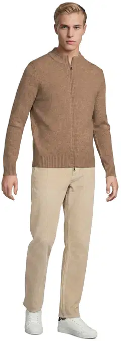 WKLY. miesten pehmeäpintainen vetoketjullinen neuletakki 195W362671 - brown melange - 4