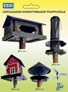 Esvi lintulaudan kiinnitysraudat puupylväille - 6