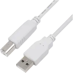 Wave USB2.0 (USB-A uros - USB-B uros) tulostinkaapeli, 1,8m, Valkoinen - 1