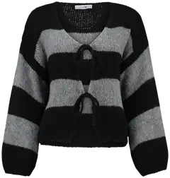 Hailys naisten neuletakki Ch44arlie - Black/Grey - 1
