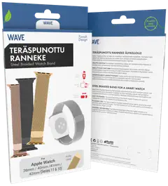 Wave Teräspunottu ranneke, Apple Watch 38mm / Apple Watch 40mm / Apple Watch 41mm / Apple Watch 42mm (Series 10 & Series 11), Kulta - 4