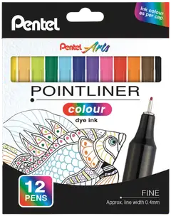 Kuitukynä Pentel Pointliner colour 12kpl - 1