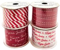 J.K. Primeco Kuvionauha joulu punainen 1cm x 5m - 1