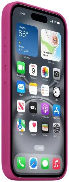 Apple iPhone 16 silikoni suojakuori  - Fuchsia - 2