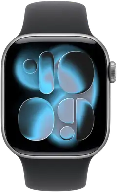 Apple Watch Series 11 GPS + Cellular 46mm tähtiharmaa alumiinikotelo, musta sport ranneke - M/L - MFCA4QN/A - 1
