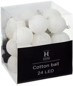 House Cotton ball ulkovalosarja 24 LED IP44, valkoinen - 3