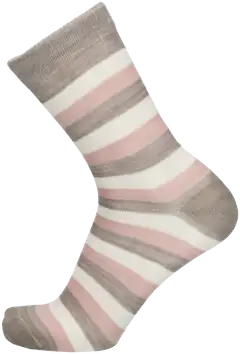 Sukkamestarit naisten merinovillasukat raita - Soft pink - 3