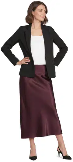 London Fog naisten satiinihame 221L264025 - wine red - 4