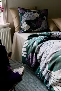 Vallila viserrys satiini pussilakanasetti 150x210 cm vihreälila - 3