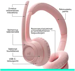 LOGITECH Zone 300 Wireless Bluetooth Headset - ROSE - 3