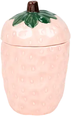 Koristepurkki mansikka pinkki 14 cm - 1