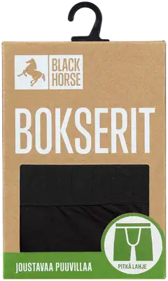 Black Horse miesten pitkälahje bokserit I158 - BLACK - 3
