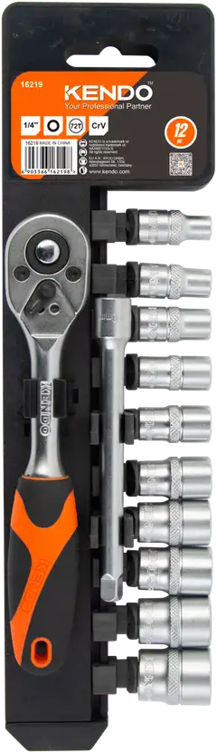 Kendo hylsysarja 12-osainen 1/4" - 1