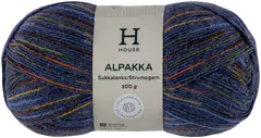 House sukkalanka Alpakka 100g CNE-1520 orange/green/brown stripes - 1