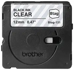 Alkuperäinen Brother Btag-131 -tarranauha – musta teksti läpinäkyvällä pohjalla, 12 mm - 2