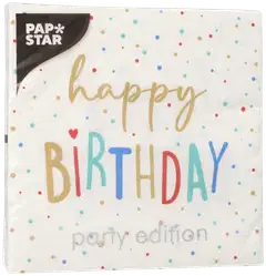 Lautasliinaa, 3-kerroksinen 1/4-taitto 33 cm x 33 cm "Happy Birthday" - 2
