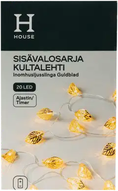House sisävalosarja Kultalehti 20 LED - 1