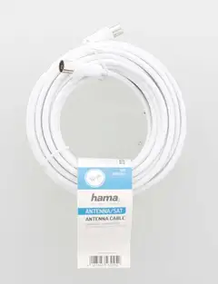 Hama Antennijohto, Coax uros – Coax naaras, 10,0 m, 75 dB, valkoinen - 2