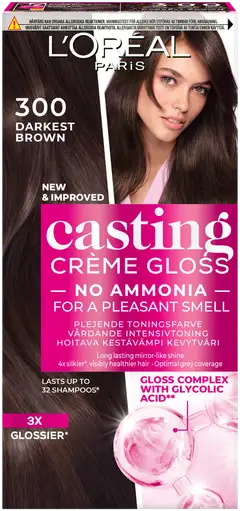 L'Oréal Paris Casting Crème Gloss 300 Darkest Brown Tummanruskea kevytväri 1kpl - 1