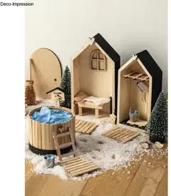 Rayher Hobby metallinen kastelukannu + ämpäri, 2 tyyppiä, 2-3 cm, itsepalveluarkki 4 kpl - 2