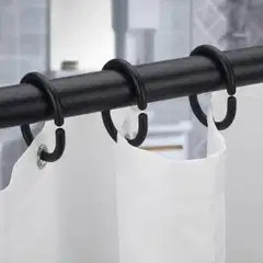 Ihanin suihkuverhorenkaat musta 10 kpl - 2