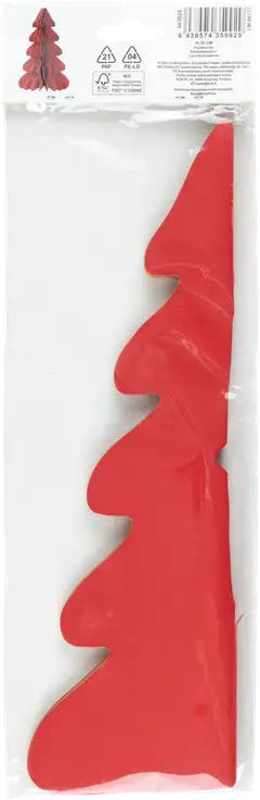 Pöytäkoriste paperikuusi 30 cm punainen - 2