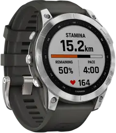 Garmin Fenix 7 hopea/grafiitinharmaa multisport GPS kello - 6