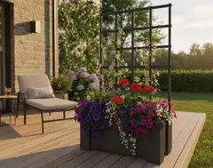 Miljöökoriste istutuslaatikko syvä köynnösritilällä kokonaiskorkeus 132cm, laatikko 80x30cm - 6