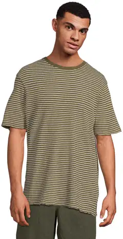 London Fog miesten t-paita pellavasekoitetta 195LF15266 - D.green striped - 1