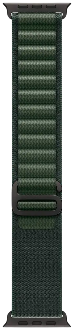Apple Watch Ultra 2 GPS + Cellular 49mm mustatitaani kotelo, Dark Green Alpine Loop ranneke - Large - MX4T3KS/A - 3