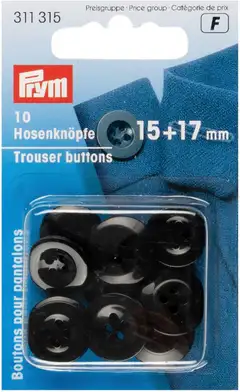 Prym housunnapit musta 15-17mm 10kpl - 1