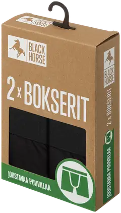 Black Horse miesten bokserit 2-pack I156 - BLACK - 2