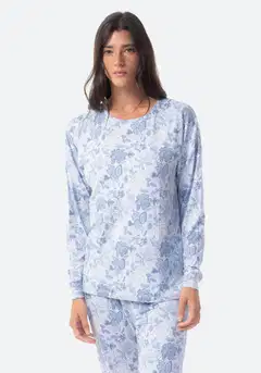 TEX naisten superpehmeä pyjama Sky I291331 - SKY - 2