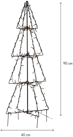 Star Trading LED ulkokoristekuusi Foldy 3,6W 2500K musta - 2