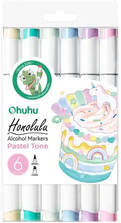 Ohuhu Honolulu huopakynä kaksikärkinen Pastelli 6 kpl - 1