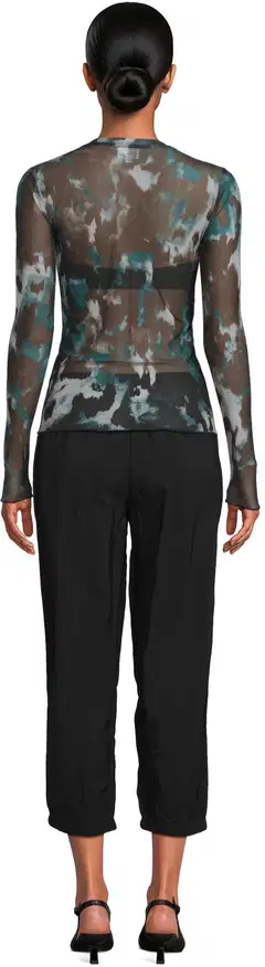 WKLY. naisten mesh kuviollinen trikoopusero O-pääntie 213W362669 - black aop - 3